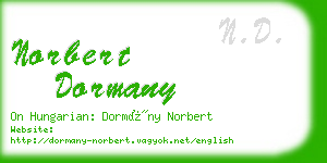 norbert dormany business card